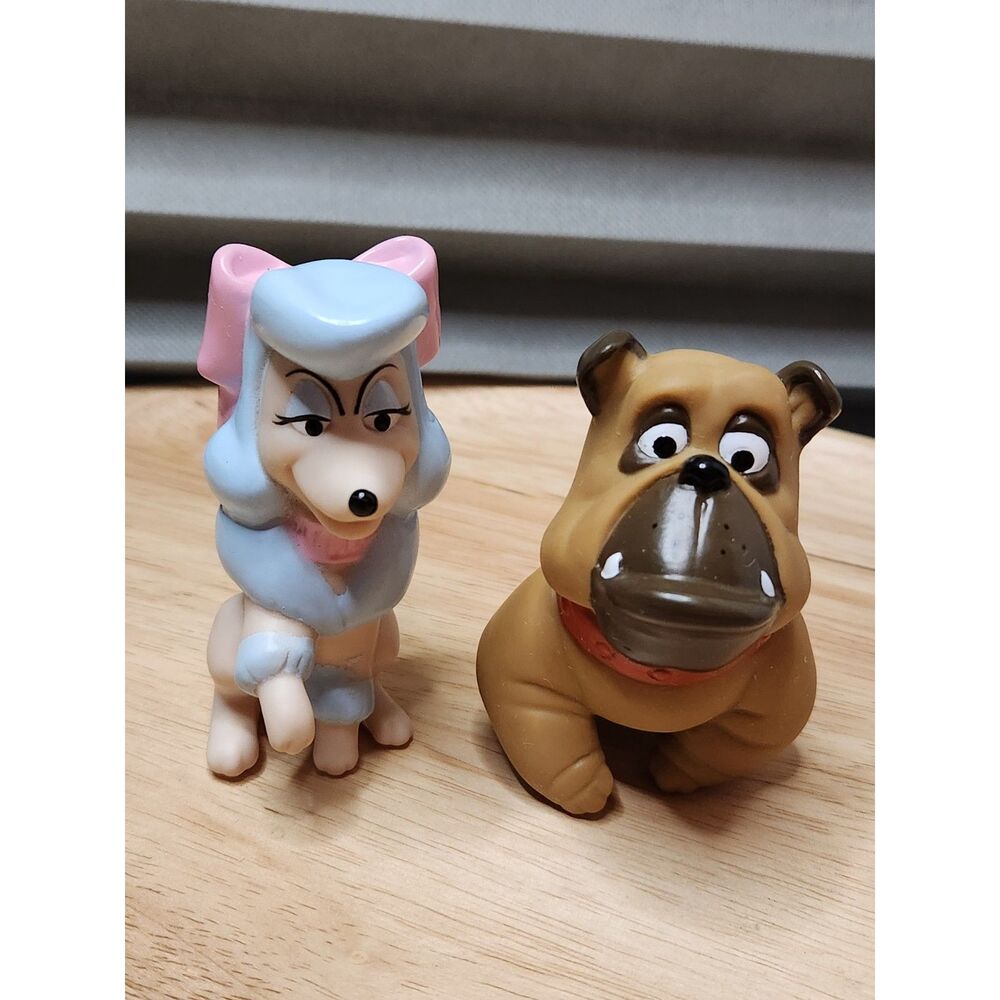 1988 Disney Oliver & Company Finger Puppets – Georgette & Francis – Vintage Toys